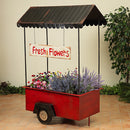 65 inch Antique Metal Flower Cart - The Country Christmas Loft