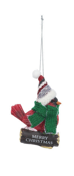 Cozy Bird Ornament - MERRY CHRISTMAS - The Country Christmas Loft