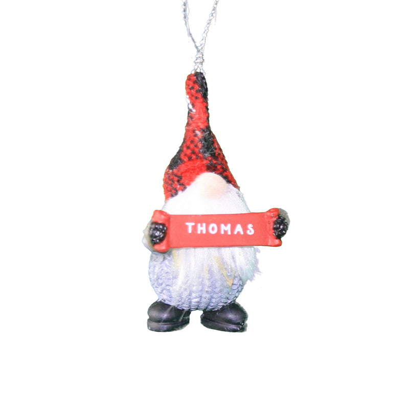 Personalized Gnome Ornament (Letters R-Z) - Thomas - The Country Christmas Loft