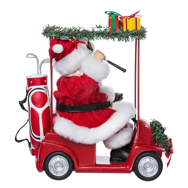 Santa Driving Golf Cart - 11 inch Fabriche