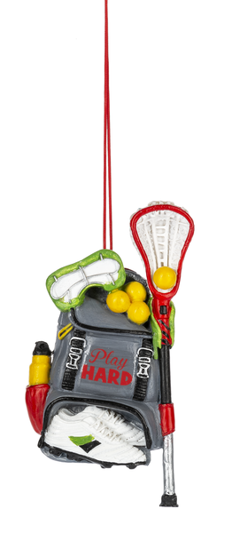 Lacrosse Bag Ornament - Play Hard - The Country Christmas Loft