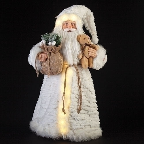 LED Fabric Santa - 20 inch - Gold and Silver - The Country Christmas Loft