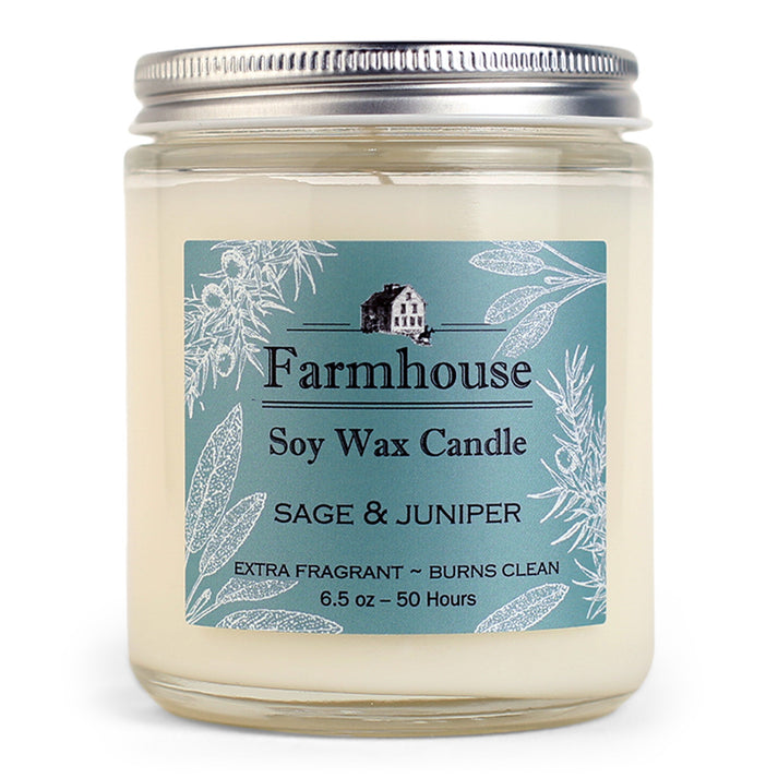 Sweet Grass Farm 6.5 Ounce Soy Candle - Sage and Juniper - The Country Christmas Loft