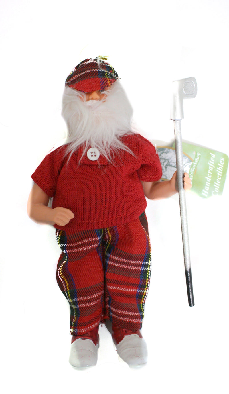 Golfer Santa Ornament - 9" - The Country Christmas Loft