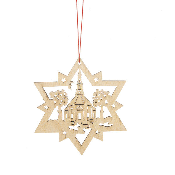 Wooden Holiday Icon Ornament - Star - Round Church - The Country Christmas Loft