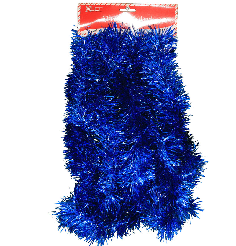 12 foot 5 Ply Holographic Tinsel Garland - Blue - The Country Christmas Loft