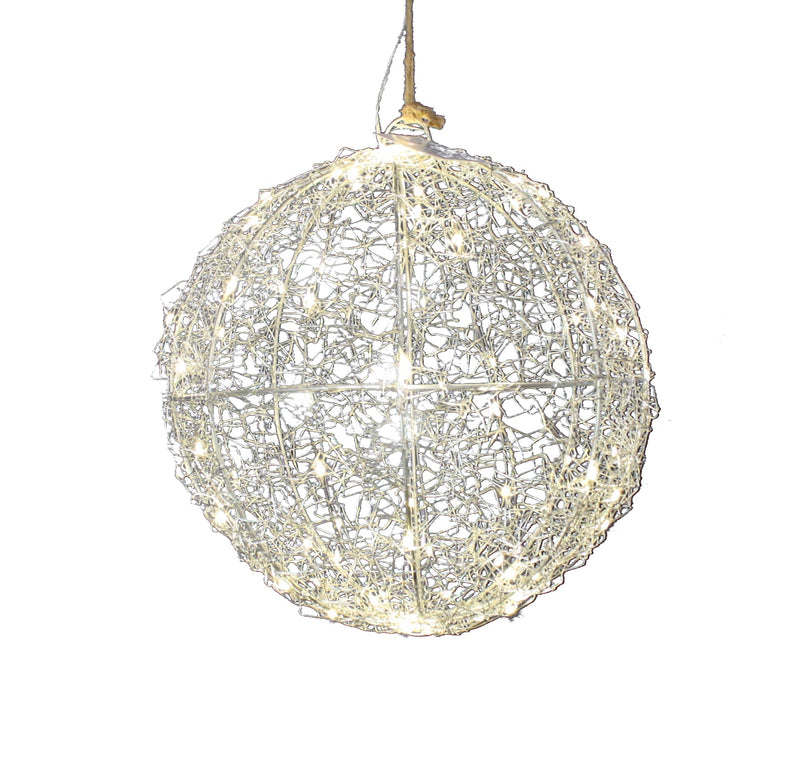 Lighted Metal Sphere - 12 Inch - Warm White