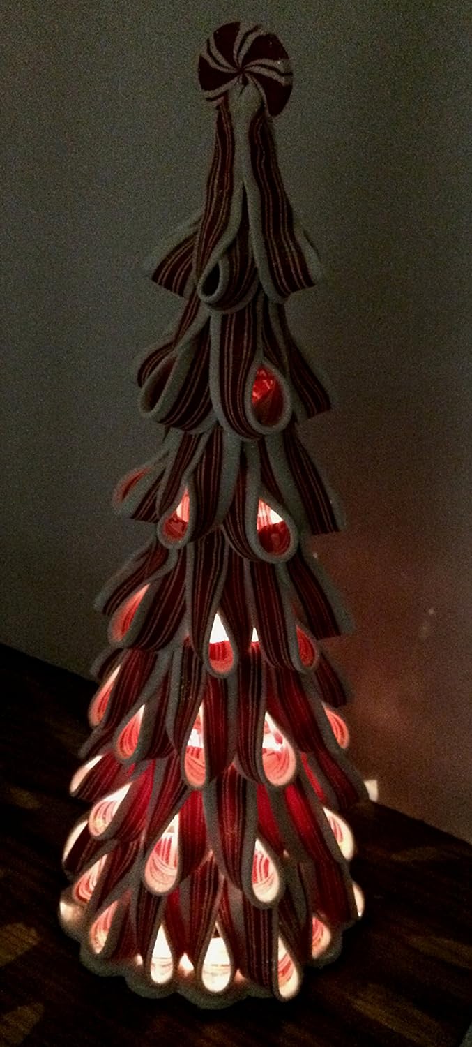 Lighted Peppermint Tree - 13 Inch