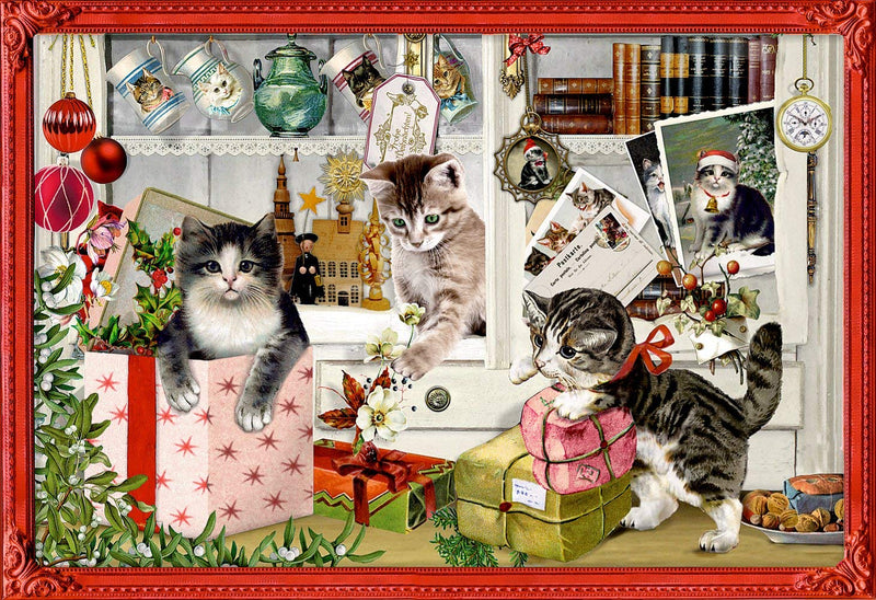 Coppenrath Animal Mini Advent Card With Envelope - Cats with Presents