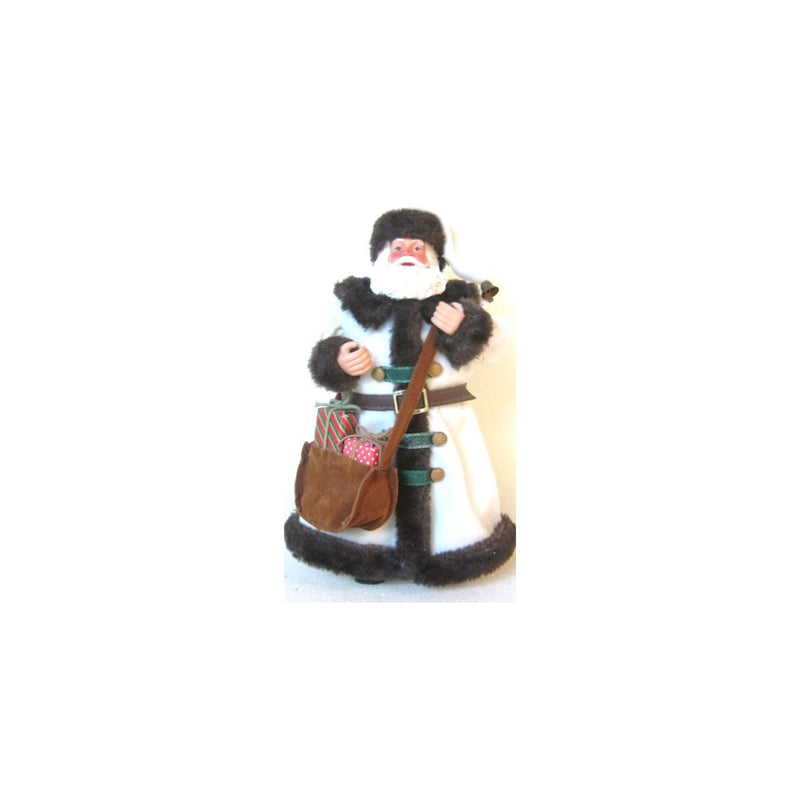 11 Inch Santa Figurine - Russian with Gift Tote