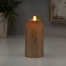 Luminara Rose Gold Metalic Moving Flame  Pillar - The Country Christmas Loft