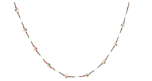 Holly Ball Glass Garland - 72 Inches - The Country Christmas Loft