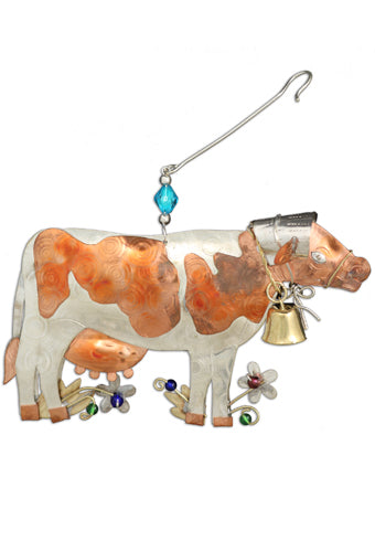 Bonnie the Cow - Metal Ornament - The Country Christmas Loft