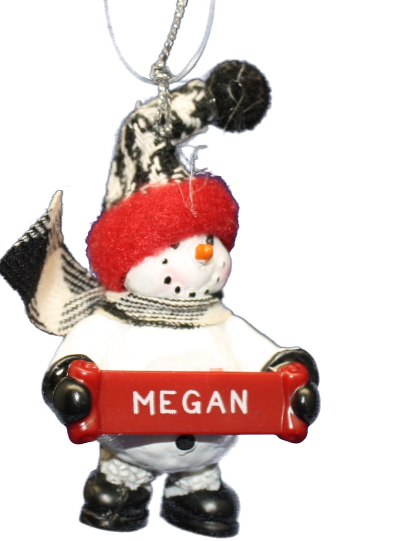 Cozy Snowman Ornament (Letters G - R) -