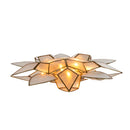 Lighted Gold Tin Double Point Capiz Star Treetop