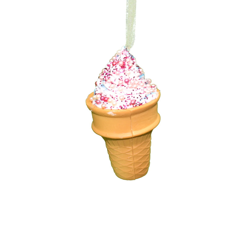 Foam Ice Cream Cone Ornament - Blueberry with Candies - The Country Christmas Loft