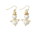 Gold Pearl Snowmen - Earrings - The Country Christmas Loft