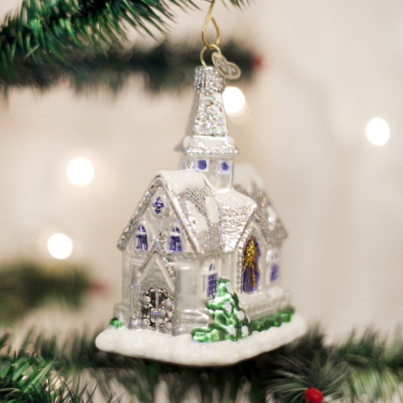 Old World Christmas Sparkling Cathedral Glass Blown Ornament - The Country Christmas Loft