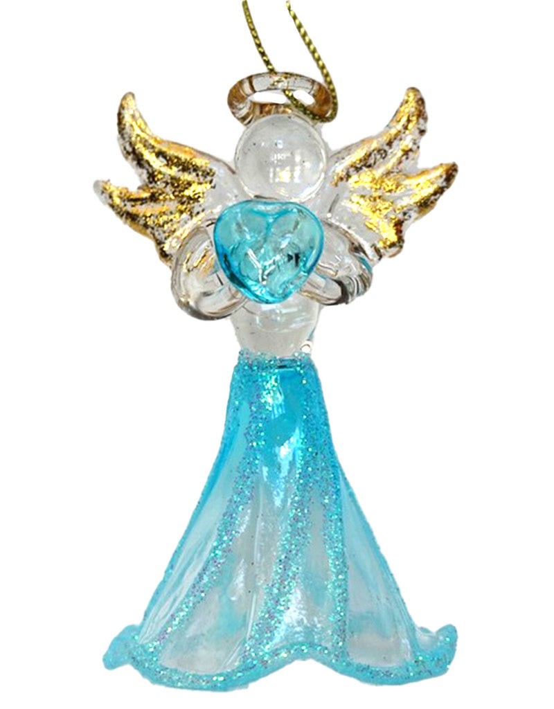 Crystal Birthstone Angel Ornament - March - The Country Christmas Loft