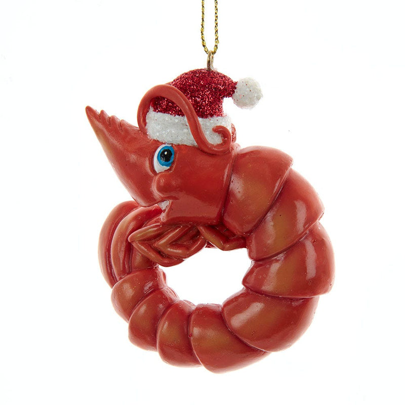 Under The Sea Shrimp With Santa Hat Ornament - The Country Christmas Loft