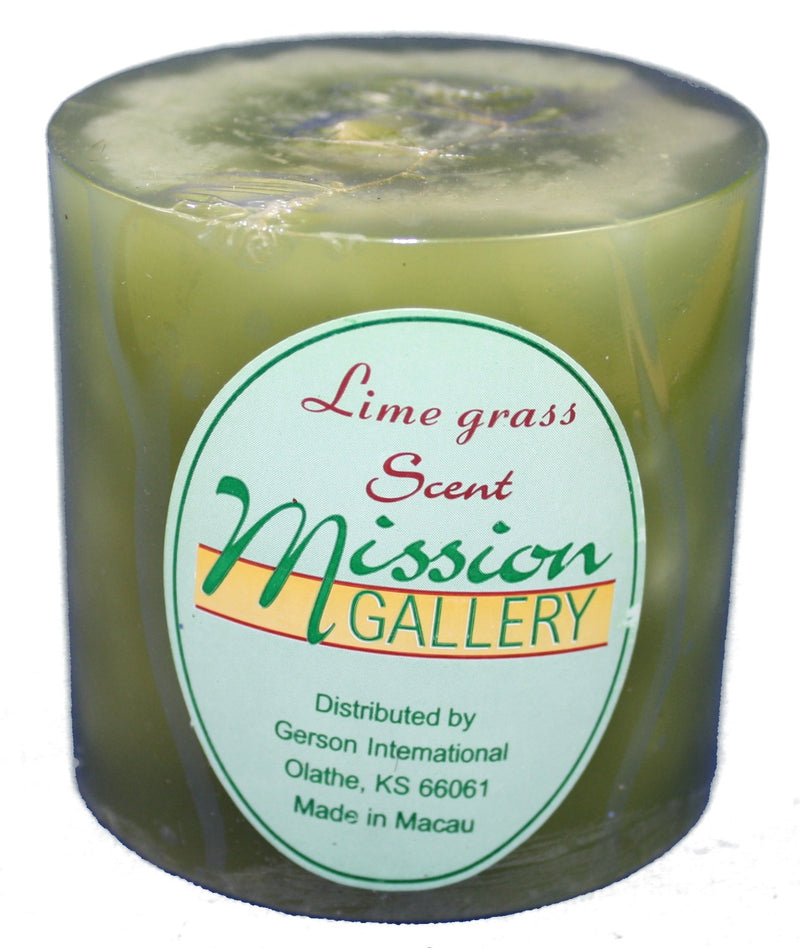 Lime Grass 3 X 3 Sage Green Pillar - The Country Christmas Loft