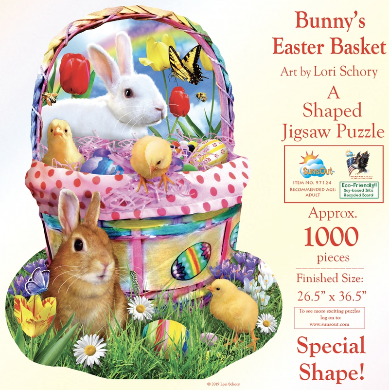 Bunny's Easter Basket Shaped Puzzle
