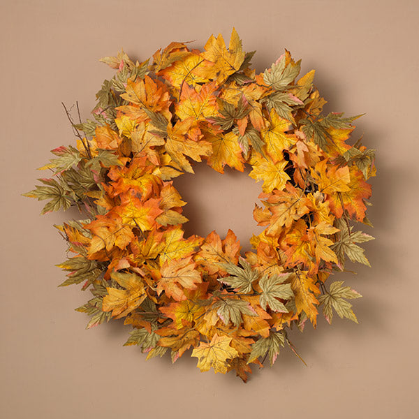 26" Harvest Maple Leaf Wreath - The Country Christmas Loft