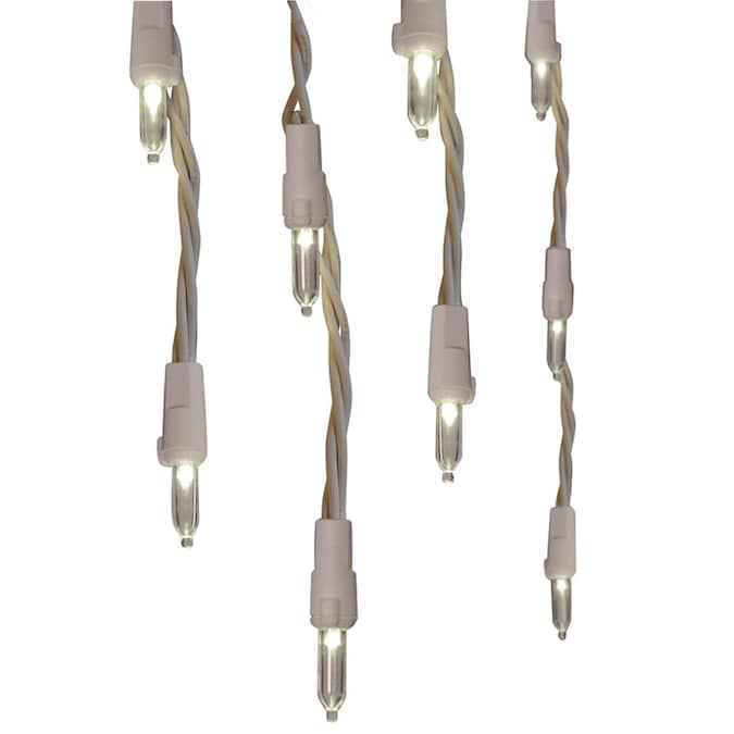 StayBright 100-Count Constant White Mini LED Plug-In Christmas Icicle Lights - The Country Christmas Loft