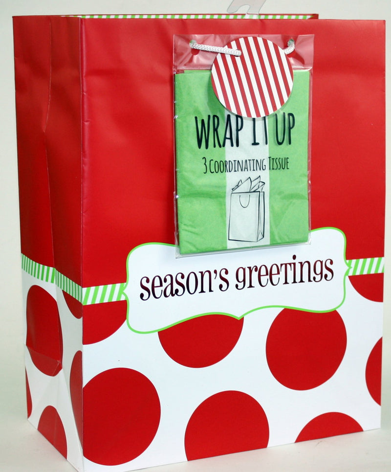 Traditional Gift Bag With Matching Tissue - Sg Red Dot Large