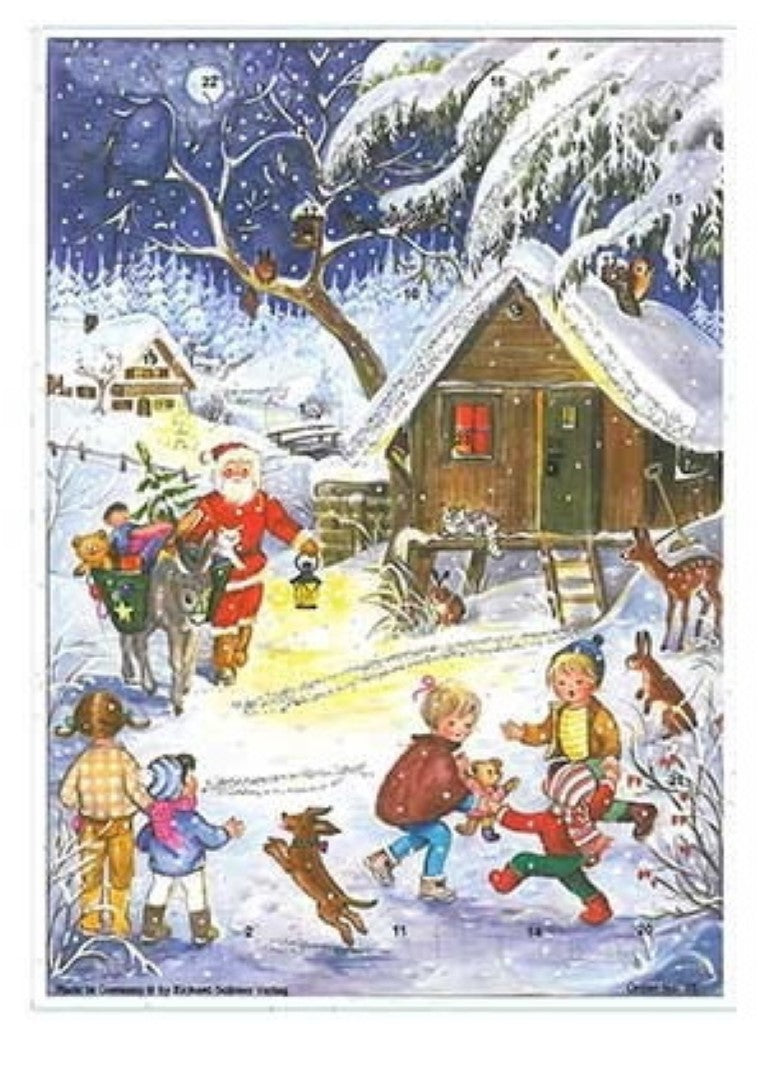 Glittered Advent Calendar - Rustic Christmas - The Country Christmas Loft