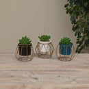 Potted Artificial Succulent with Metal Stand - - The Country Christmas Loft