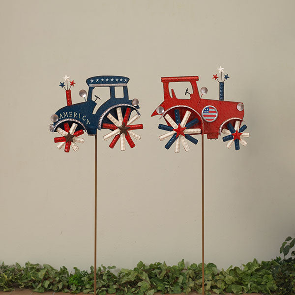 Patriotic Tractor 36 Inch Wind Spinner -
