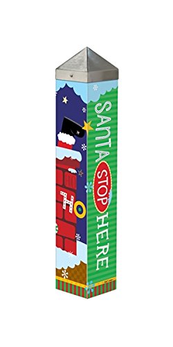 20 inch Art Pole - Santa Stop Here - 4x4 - The Country Christmas Loft