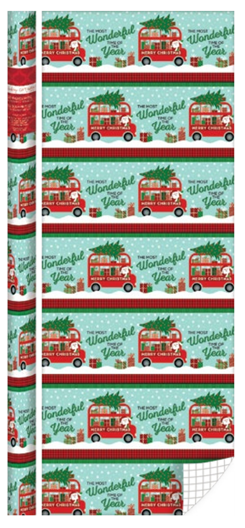 Kids Roll Wrap - 30" x 168" - Santa Bus - The Country Christmas Loft