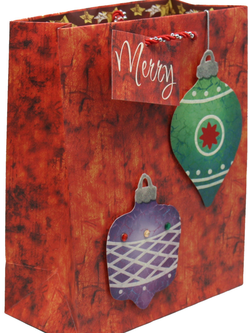Medium Handmade Giftbag - Merry Ornament - The Country Christmas Loft