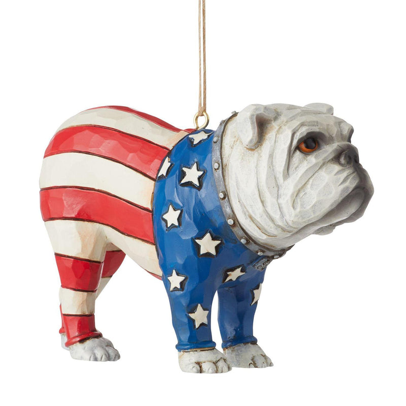 Patriotic Bulldog Ornament - The Country Christmas Loft