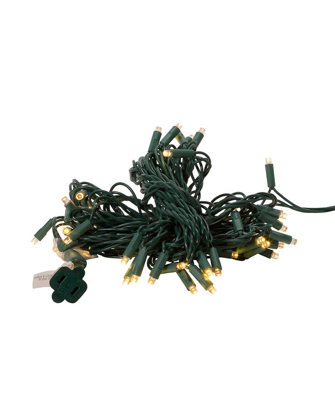 50-Light 5mm Cool White LED Green Wire Light Set - The Country Christmas Loft