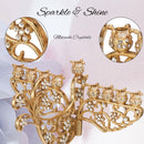 Gold Painted Dove Candelabra with Crystal