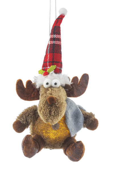 Merry Chris-Moose - Light Up Ornament - - The Country Christmas Loft