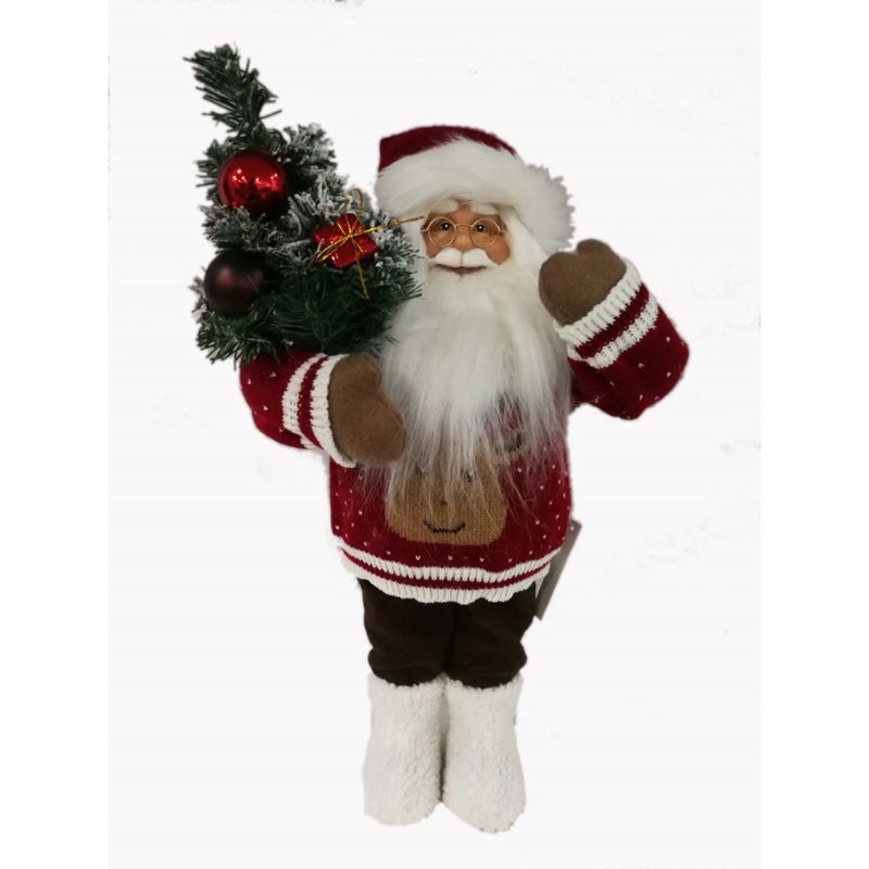 18 Inch Sweater Santa with Tree - The Country Christmas Loft