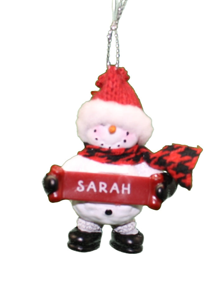 Cozy Snowman Ornament (Letters S - Z) - - The Country Christmas Loft