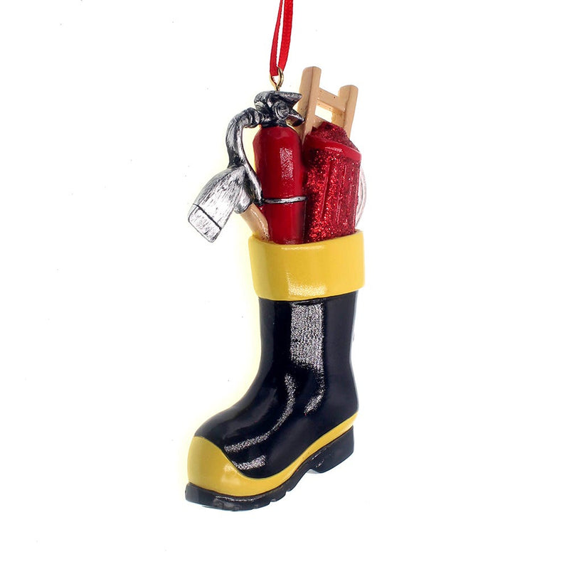 Firefighter Boot With Tools Ornament - The Country Christmas Loft