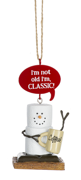 Toasted S'mores Aging Pun Ornament - I'm Classic - The Country Christmas Loft