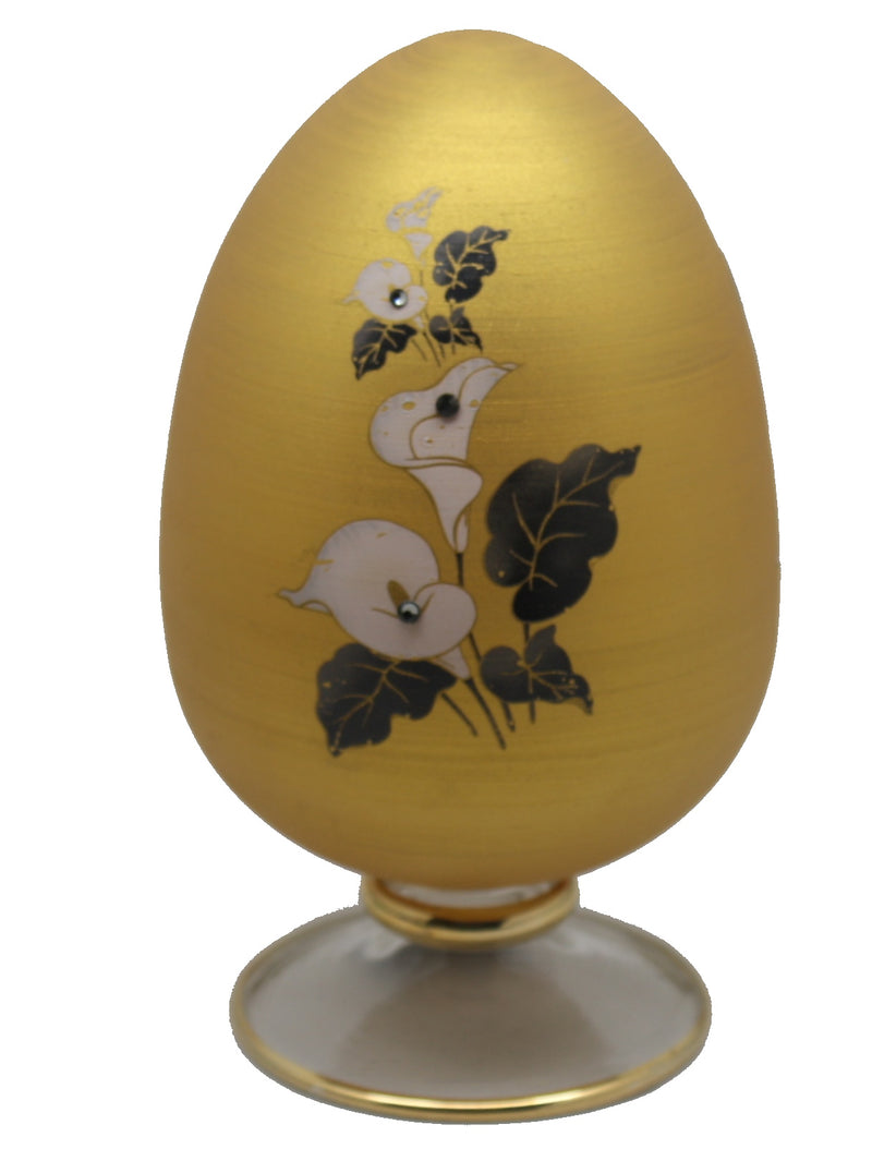 Glass Egg With Floral Design