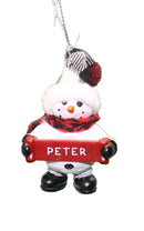 Cozy Snowman Ornament (Letters G - R) - - The Country Christmas Loft