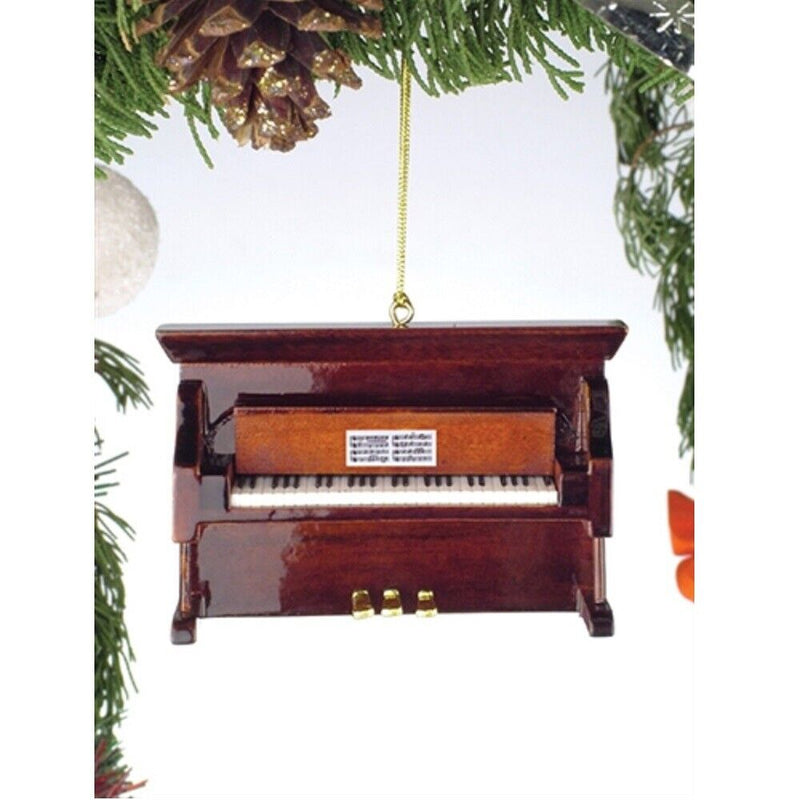 3 inch Brown Upright Piano Ornament - The Country Christmas Loft