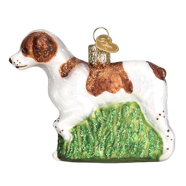 Brittany Spaniel Glass Ornament - The Country Christmas Loft