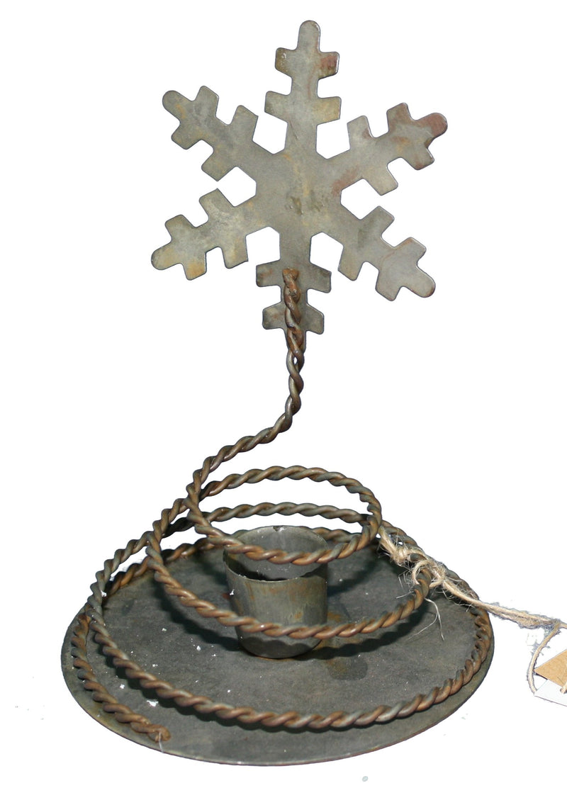 Braided Snowflake Taper Holder - The Country Christmas Loft