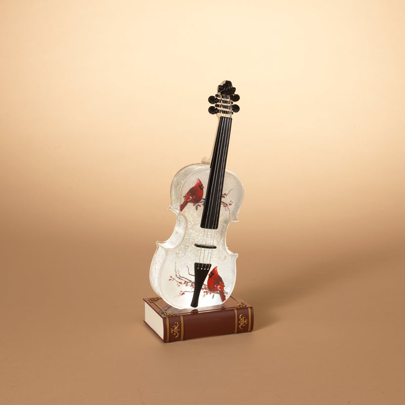 Lighted Musical Violin Shaped Waterglobe