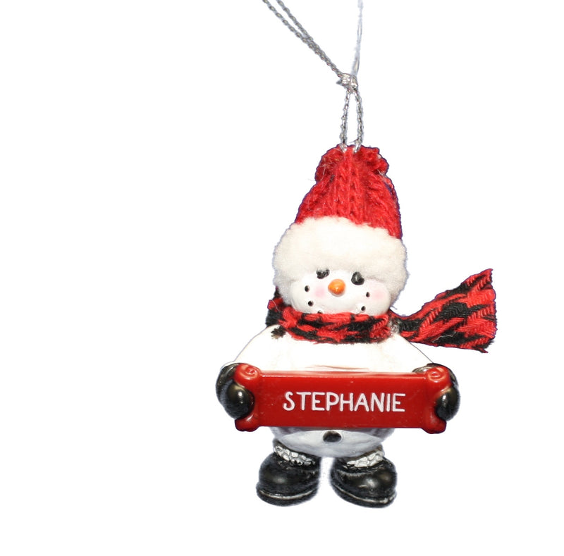 Cozy Snowman Ornament (Letters S - Z) - - The Country Christmas Loft